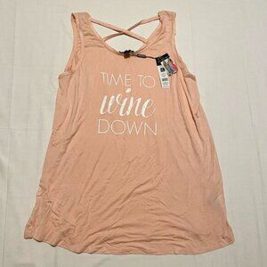 Charlie Paige Sleepwear Tank Top Womens L/XL Time to Wine Down
